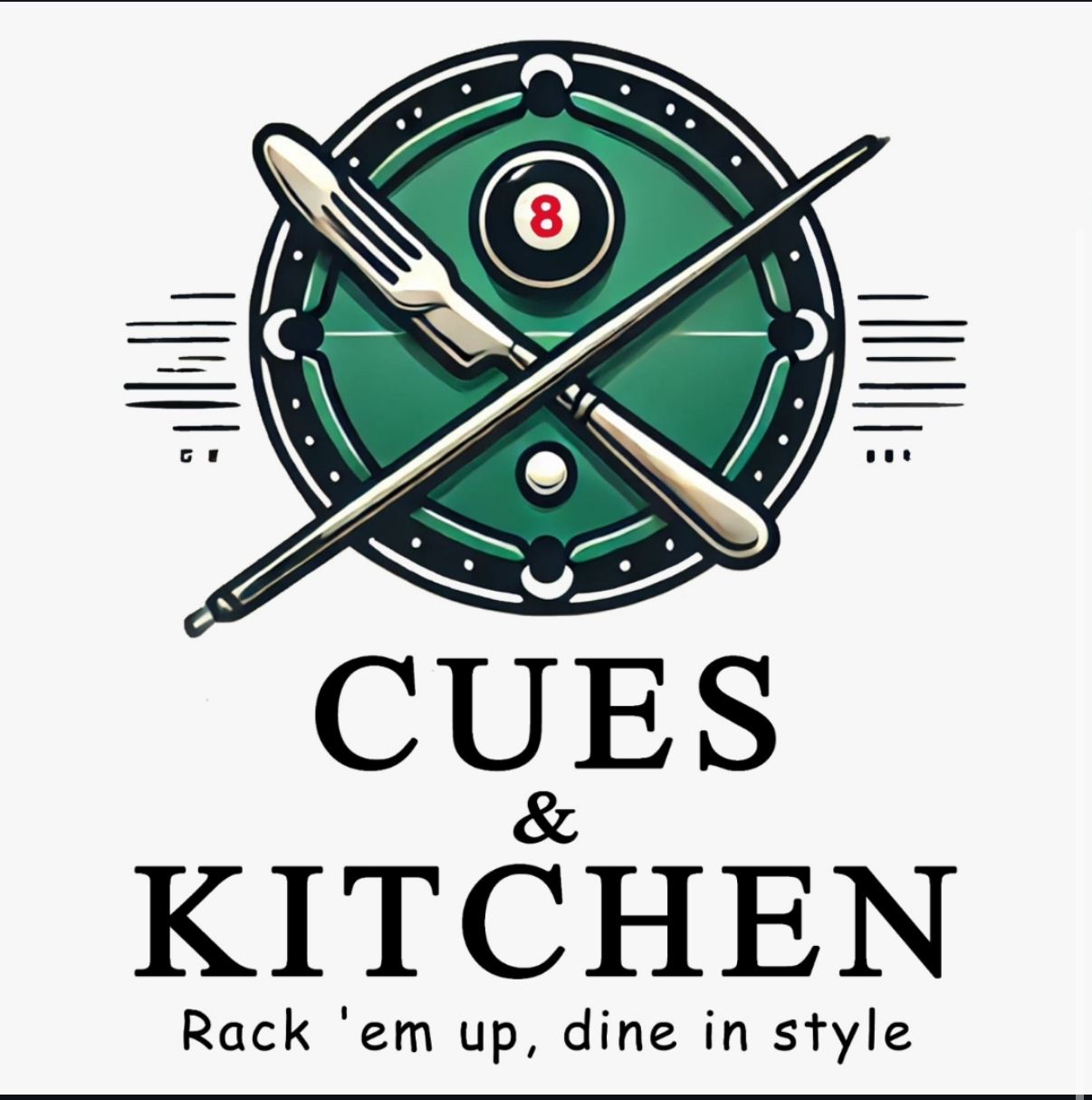 Cues and Kitchen Logo